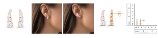 Macy's Cubic Zirconia 14K Rose Gold Graduated Curved Ear Climbers (Also in 14k Gold Over Silver or 14k Rose Gold Over Silver)